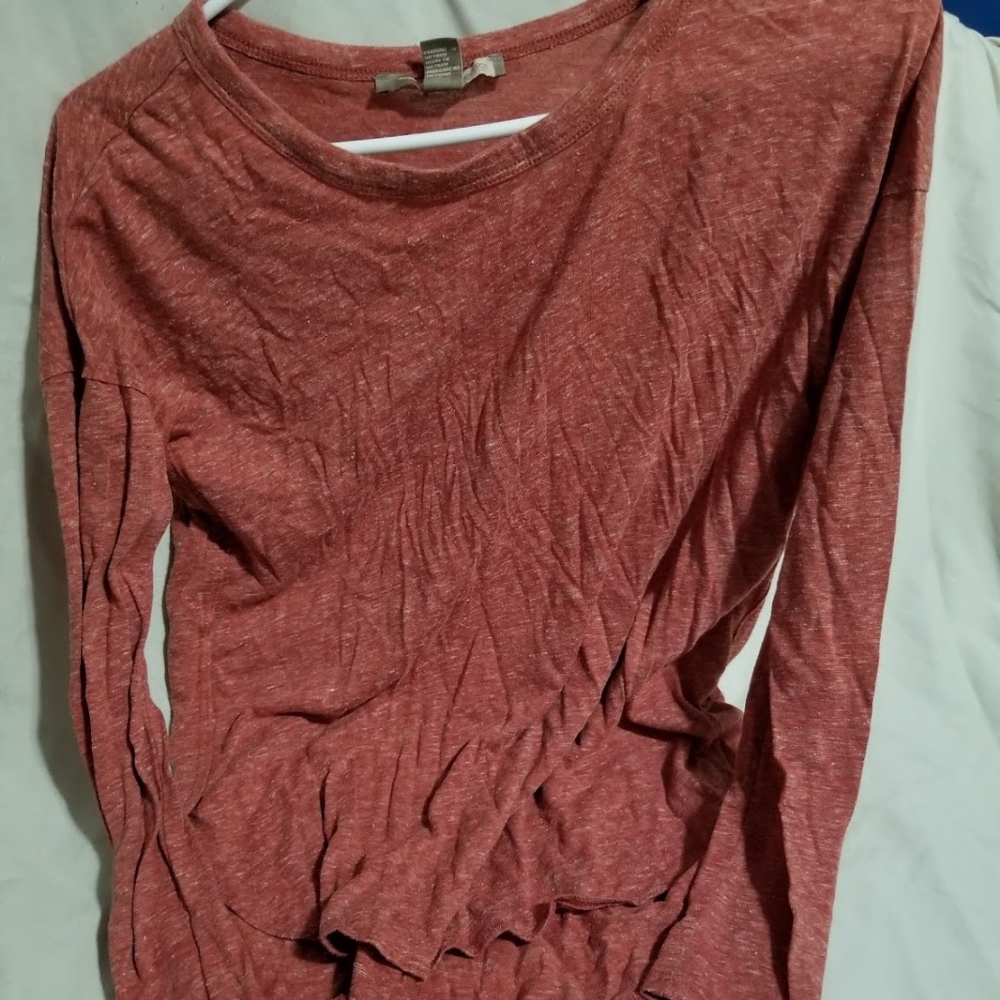 Red heather Long sleeve shirt size XS
